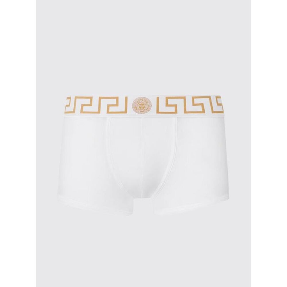 Versace Men Versace Greca Print Stretch-Cotton Boxer Shorts With Medusa Logo